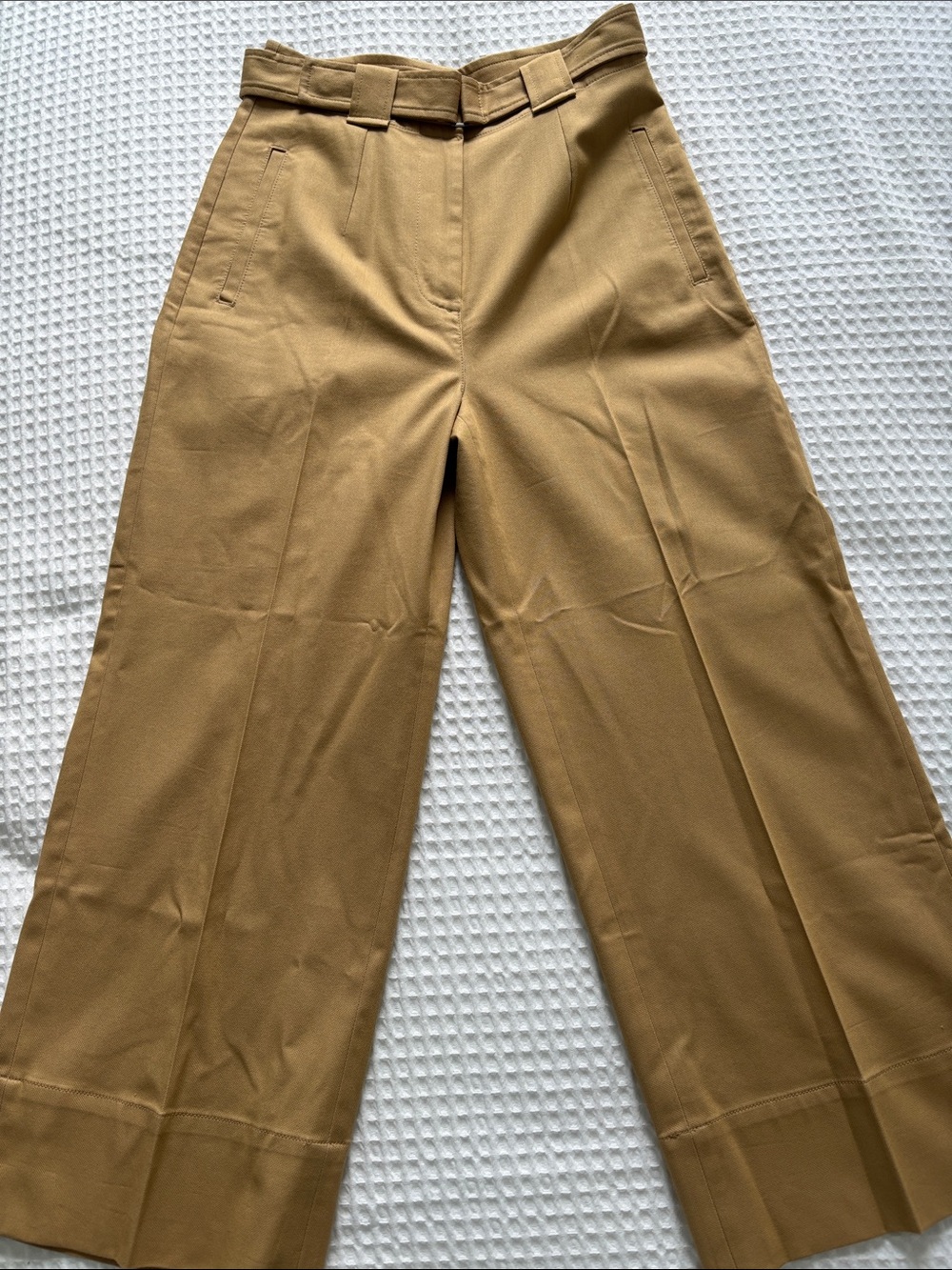 Banana Republic Oceanside Wide-Leg Trousers in Camel Tan